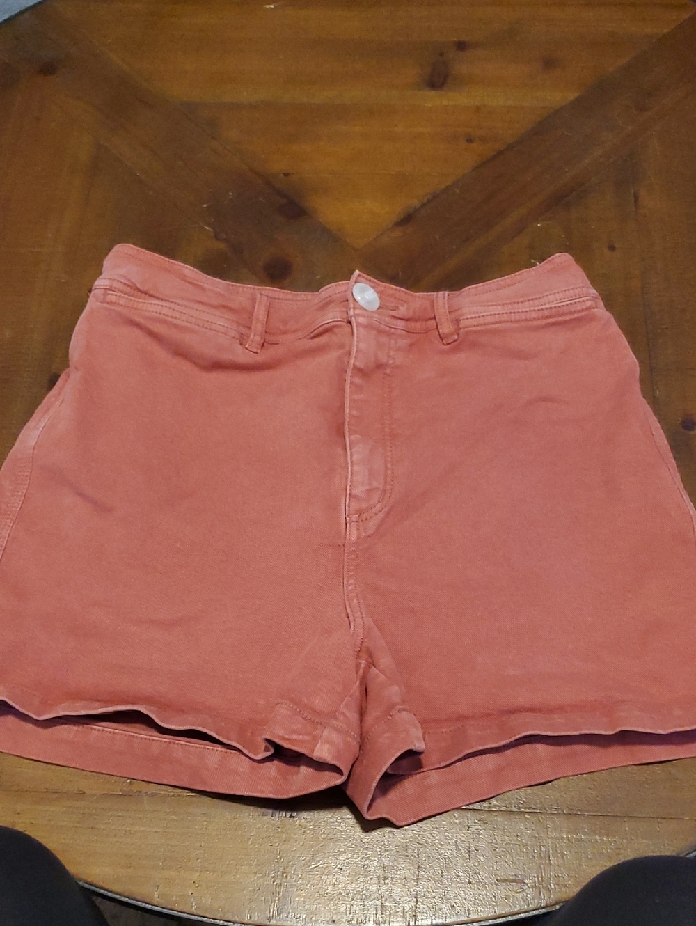 LOFT High-Waist Shorts in Coral